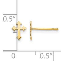 14K Yellow Gold Madi K Cross Post Earrings view 4