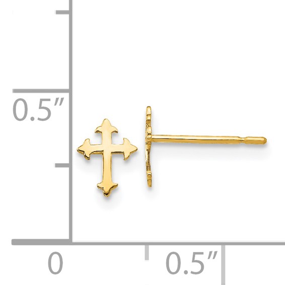 14k Madi K Cross Childrens Post Earrings