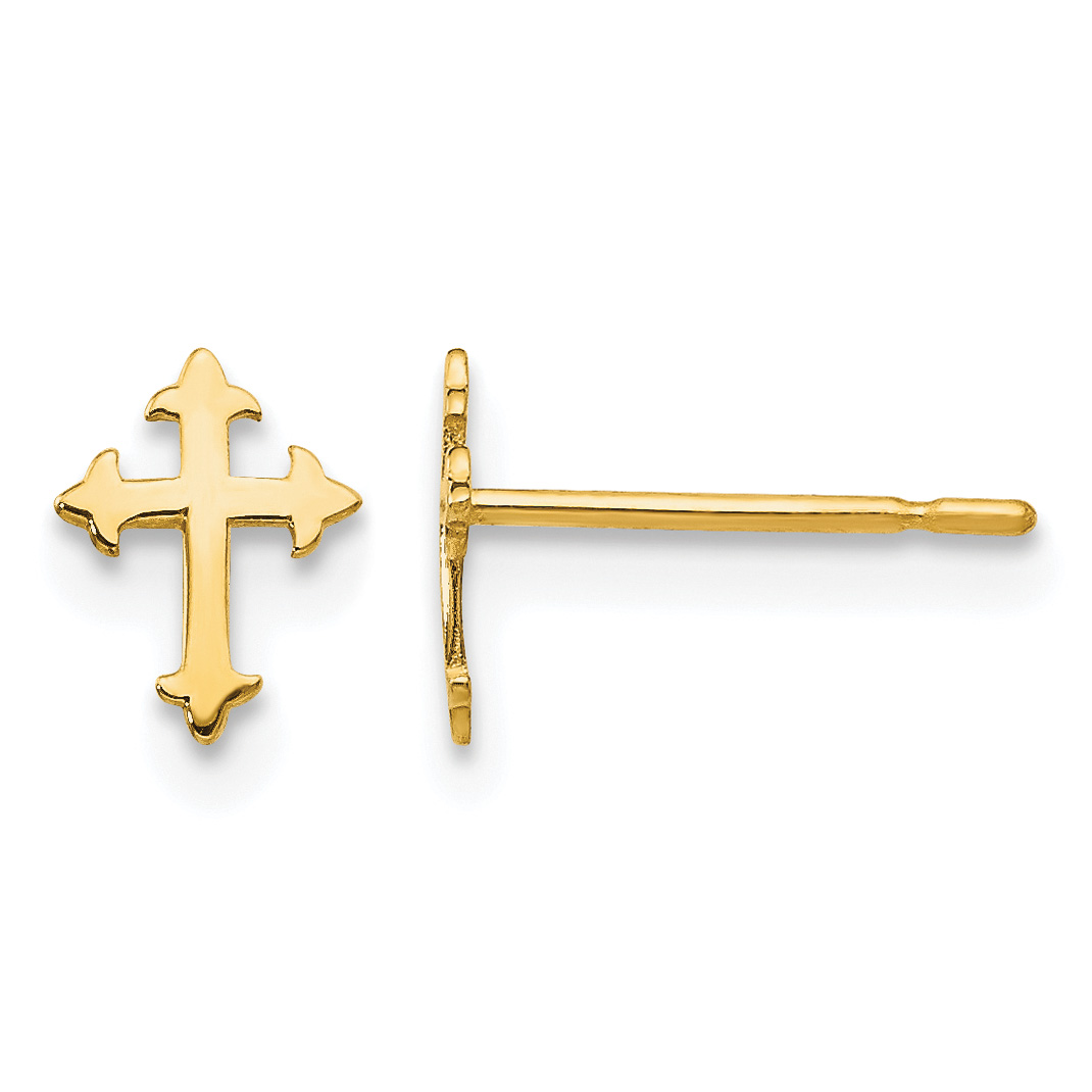 14k Madi K Children's Cross Post Earrings (GK690)