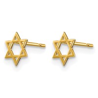 14K Yellow Gold Madi K Star of David Post Earrings view 2