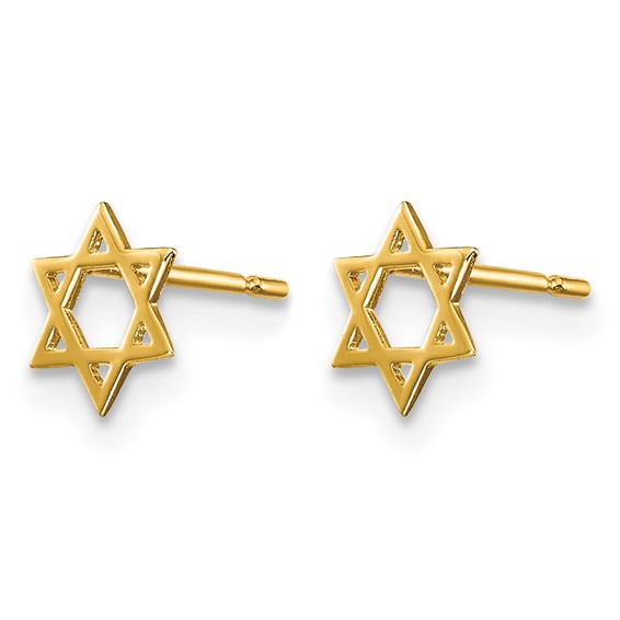 14k Madi K Star of David Childrens Post Earrings