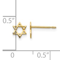 14K Yellow Gold Madi K Star of David Post Earrings view 4