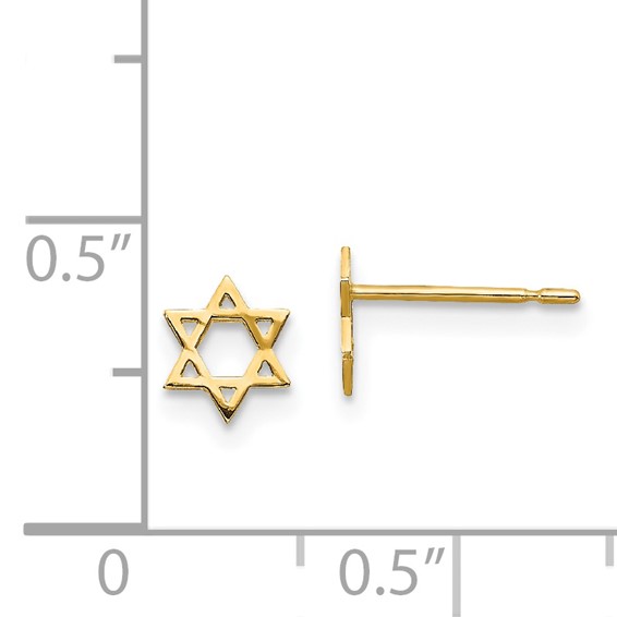 14k Madi K Star of David Childrens Post Earrings