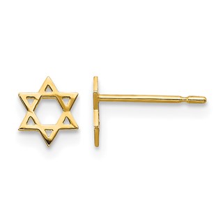 14k Madi K Star of David Childrens Post Earrings