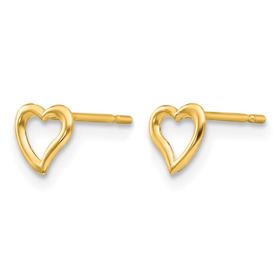 Gold Children's Heart Earrings