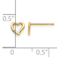 14K Yellow Gold Madi K 5.00mm Heart Post Earrings view 4