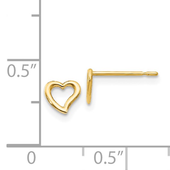 Gold Children's Heart Earrings