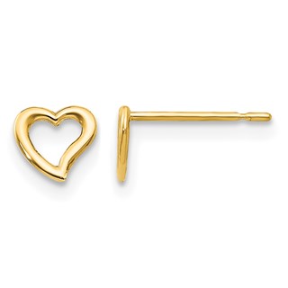 Gold Children's Heart Earrings
