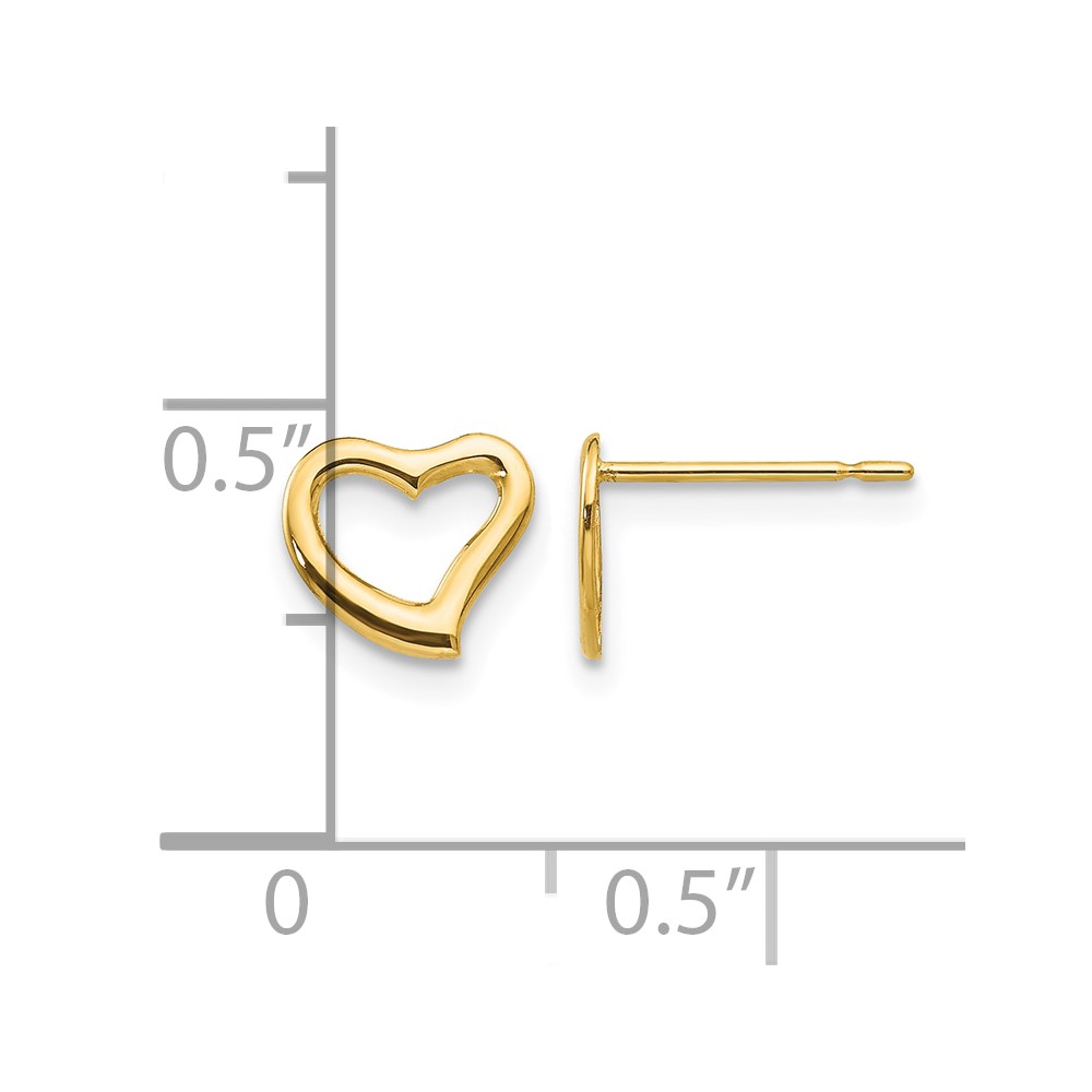 14k Madi K Children's Heart Post Earrings (GK732)