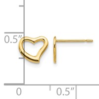 14K Yellow Gold Madi K 7.00mm Heart Post Earrings view 4