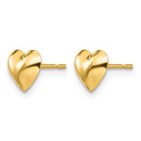 14K Madi K 7.00mm Heart Post Earrings view 2
