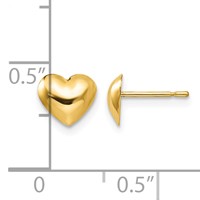 14K Madi K 7.00mm Heart Post Earrings view 4