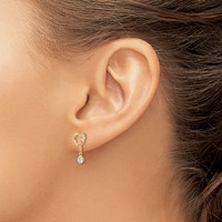 14K Madi K Two-tone CZ Cross and Heart Post Earrings view 3