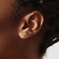 14K Yellow and Rose Gold Madi K CZ Star Post Earrings view 3