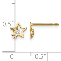 14K Yellow and Rose Gold Madi K CZ Star Post Earrings view 4