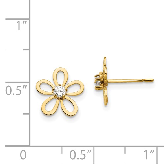 14k Madi K CZ Flower Childrens Post Earrings