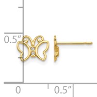 14K Madi K CZ Butterfly Post Earrings view 4