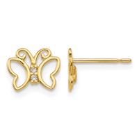 14K Madi K CZ Butterfly Post Earrings view 1