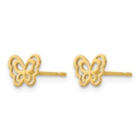 14K Yellow Gold Madi K Butterfly Post Earrings view 2