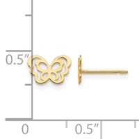 14K Yellow Gold Madi K Butterfly Post Earrings view 4