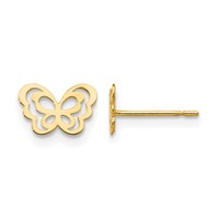 14K Yellow Gold Madi K Butterfly Post Earrings view 1