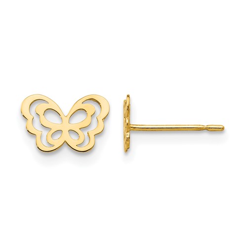 14K Yellow Gold Madi K Butterfly Post Earrings