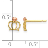 14K Yellow and Rose Gold Madi K Crown Post Earrings view 4