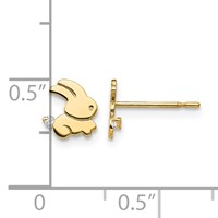 14K Yellow Gold Madi K CZ Bunny Post Earrings view 4