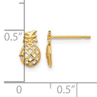 14K Madi K Diamond-cut Pineapple Post Earrings view 3