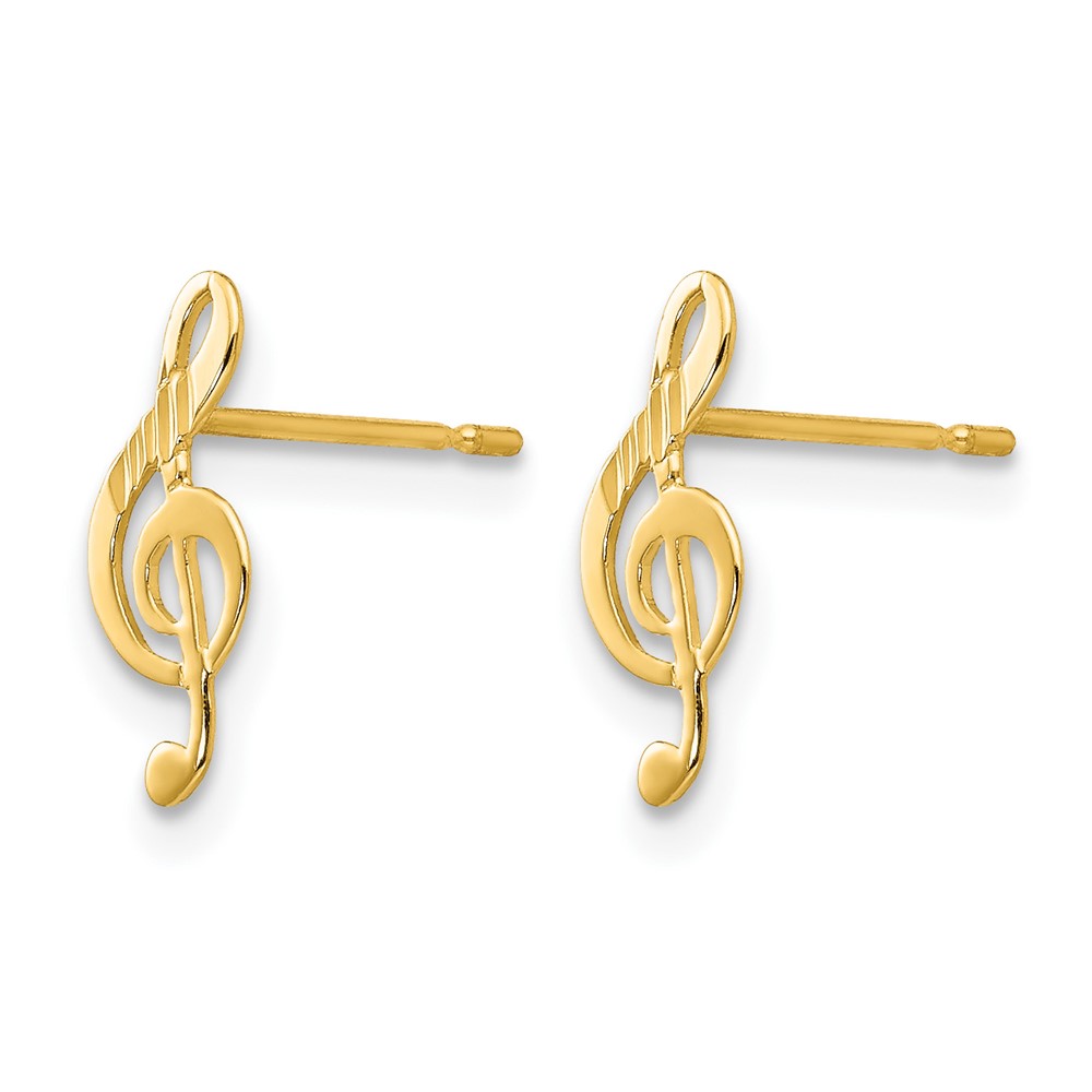 14k Madi K D/C Music Note Post Earrings (GK837)