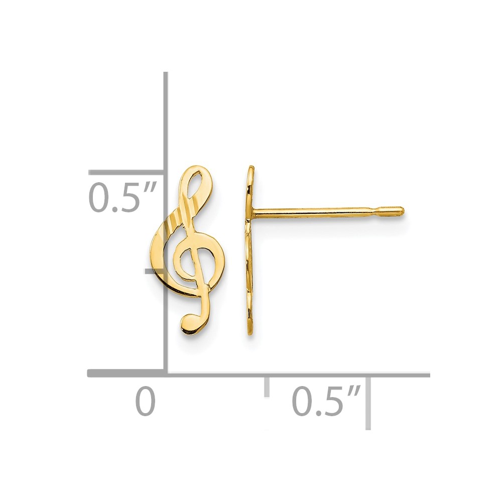 14k Madi K D/C Music Note Post Earrings (GK837)