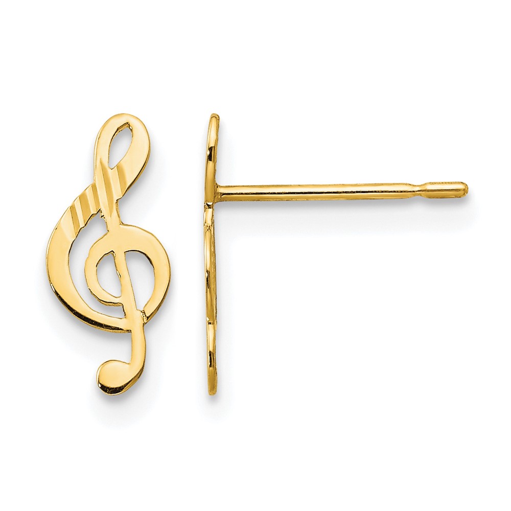 14k Madi K D/C Music Note Post Earrings (GK837)