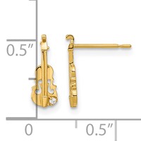14K Madi K CZ Violin Post Earrings view 3