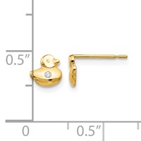 14K Yellow Gold Madi K CZ Duck Post Earrings view 4