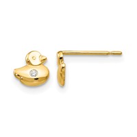 14K Yellow Gold Madi K CZ Duck Post Earrings view 1