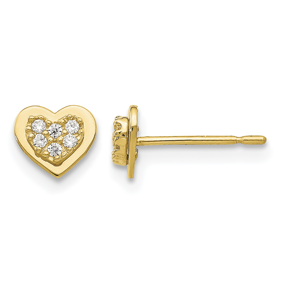 14k Madi K CZ Children's Heart Post Earrings (GK853)