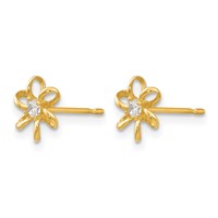 14K Madi K CZ Flower Post Earrings view 2