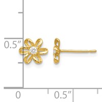 14K Madi K CZ Flower Post Earrings view 4