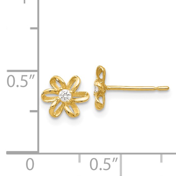 14k Madi K CZ Flower Childrens Post Earrings