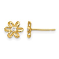 14K Madi K CZ Flower Post Earrings view 1