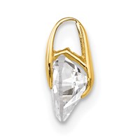 14K Yellow Gold Madi K 6mm CZ Heart Pendant view 2
