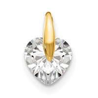 14K Yellow Gold Madi K 6mm CZ Heart Pendant view 1