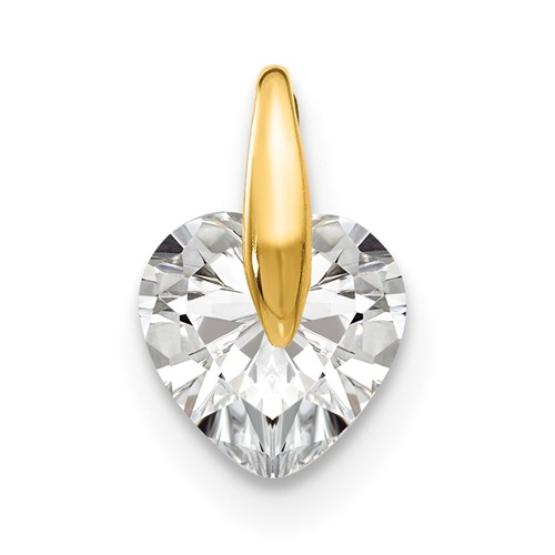 14K Yellow Gold Madi K 6mm CZ Heart Pendant