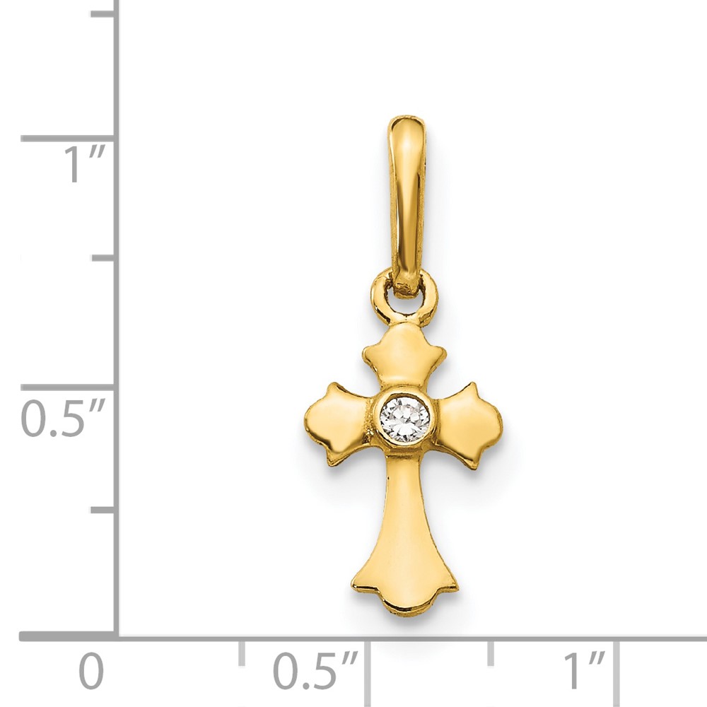14k Madi K CZ Children's Cross Pendant (GK870)