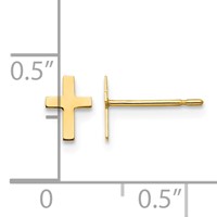 14K Yellow Gold Madi K Cross Post Earrings view 4