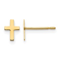 14K Yellow Gold Madi K Cross Post Earrings view 1