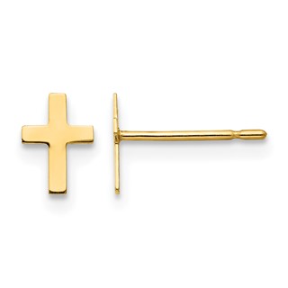 14k Madi K Cross Childrens Post Earrings