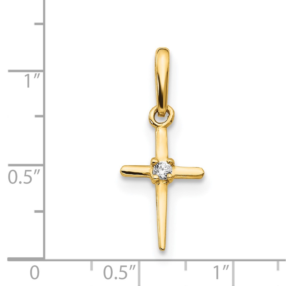 14k Madi K CZ Children's Cross Pendant (GK874)