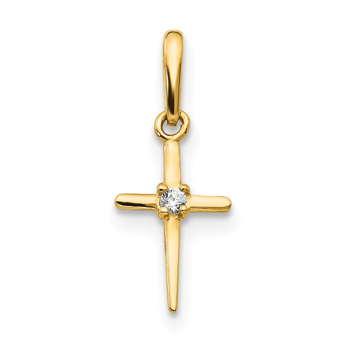 14k Madi K CZ Children's Cross Pendant (GK874)