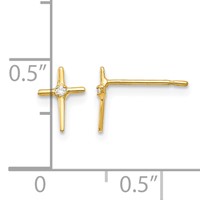 14K Madi K CZ Cross Post Earrings view 4